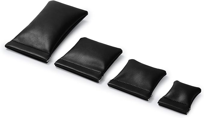 2 Pack PU Leather Slim Engagement Wedding Ring Pouch Leather Jewelry Pouch - Image 2