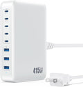 USB C Charger 415W USB C Charger Block, 8-Ports GaN IV Fast Charging Station Hub by Kioson