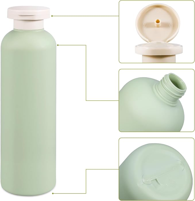 13.5oz Squeeze Bottles with Flip Cap, Refillable Plastic Travel Bottles - Image 3