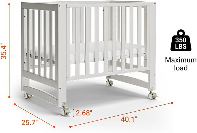 EvoNest Baby Crib, 6 in 1 Convertible Mini Crib - Image 7