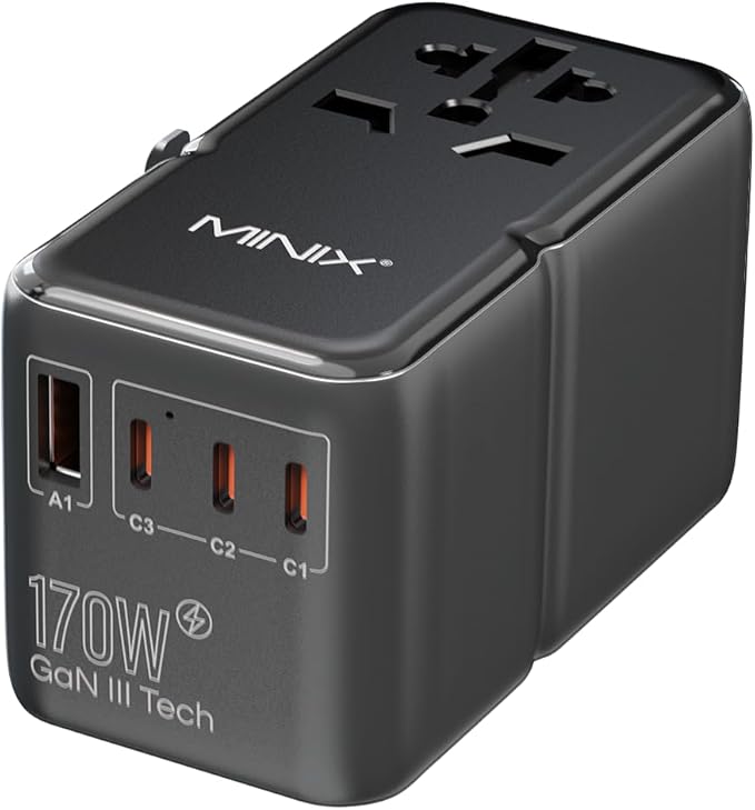 MINIX 170W Universal Travel Adapter GaN III Travel Adapter Worldwide by MINIX