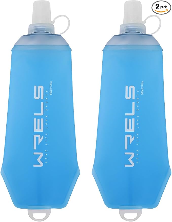 200ml/350ml/500ml Collapsible Soft Flask, BPA Free Folding Soft Water Bottle by WRELS
