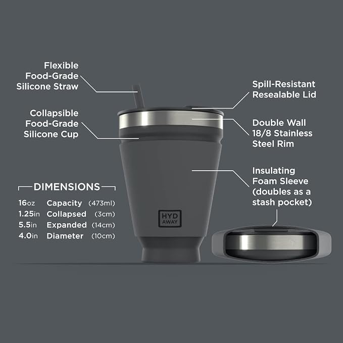 HYDAWAY 16oz Collapsible Tumbler - Image 4