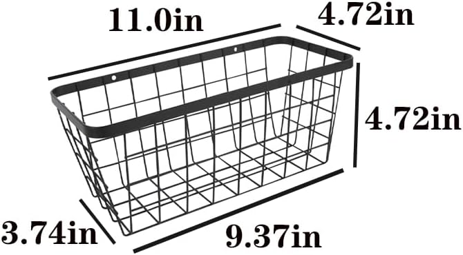 4 set Hanging Wall Basket Organizer, Over the Cabinet Door Wire Baskets - Image 3