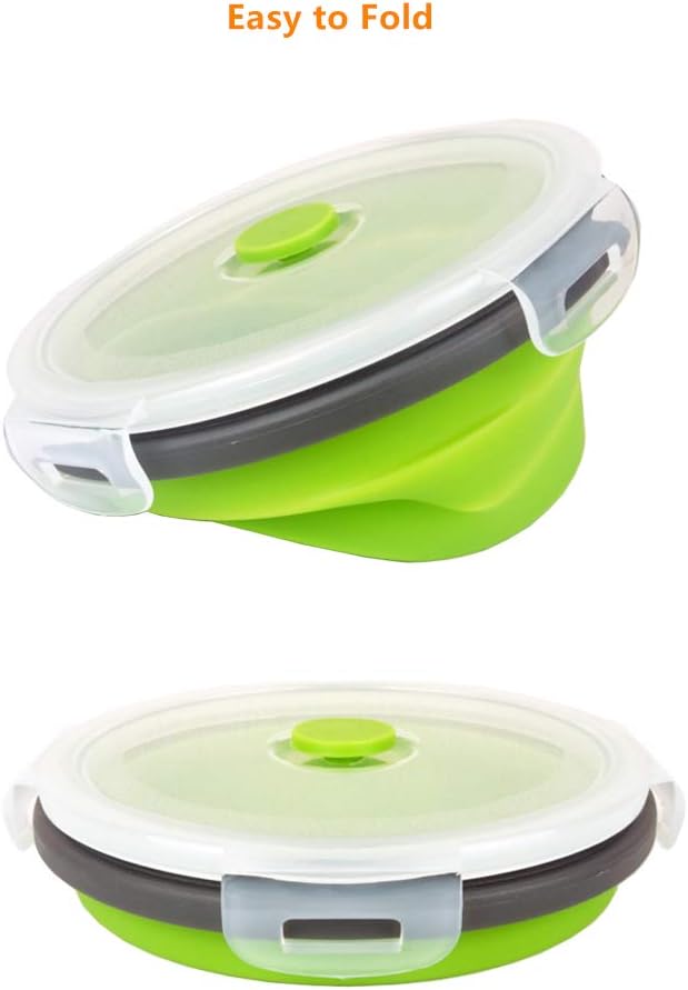 CARTINTS Green Silicone Collapsible Food Storage Containers-Prep/Storage Bowls - Image 4