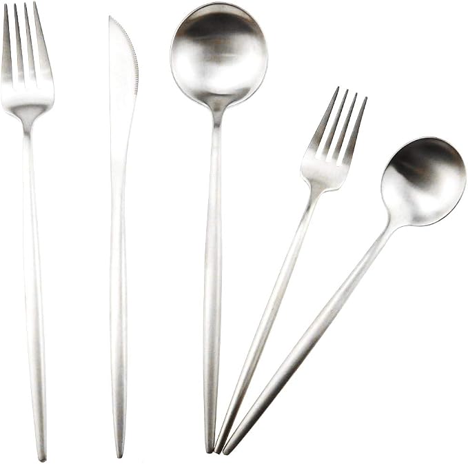 Gugrida 20-Piece 18/10 Stainless Steel Flatware Silverware, Luxury Dinnerware - Image 5