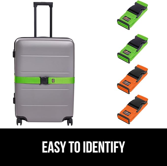 GORILLA GRIP Heavy Duty 4 Pack Adjustable Luggage Straps - Image 4