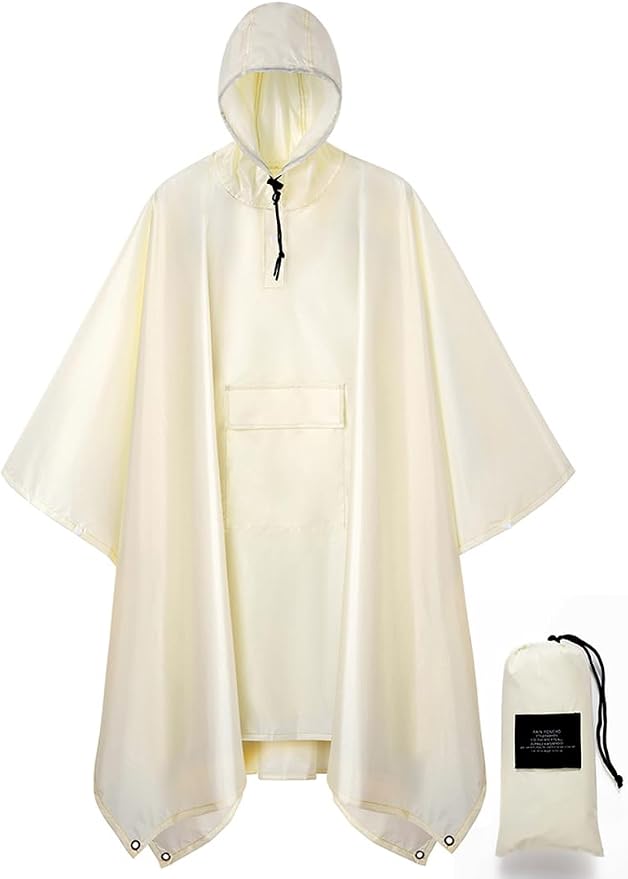 salamra Hooded Rain Poncho Waterproof Raincoat Jacket by salamra