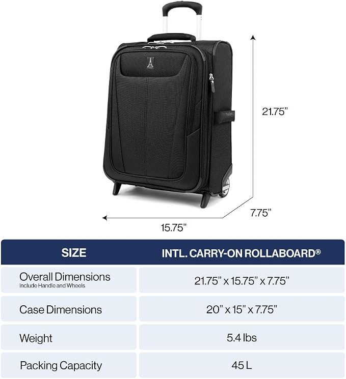 Travelpro Maxlite 5 Softside Expandable Upright 2 Wheel Carry on Luggage - Image 6