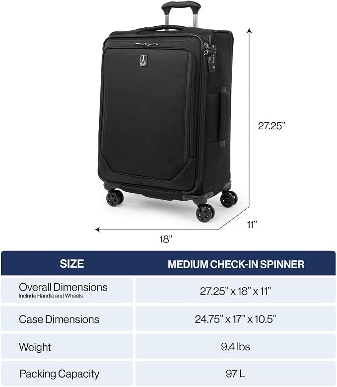 Travelpro Crew Classic Lightweight Softside Expandable Checked Luggage - Image 6