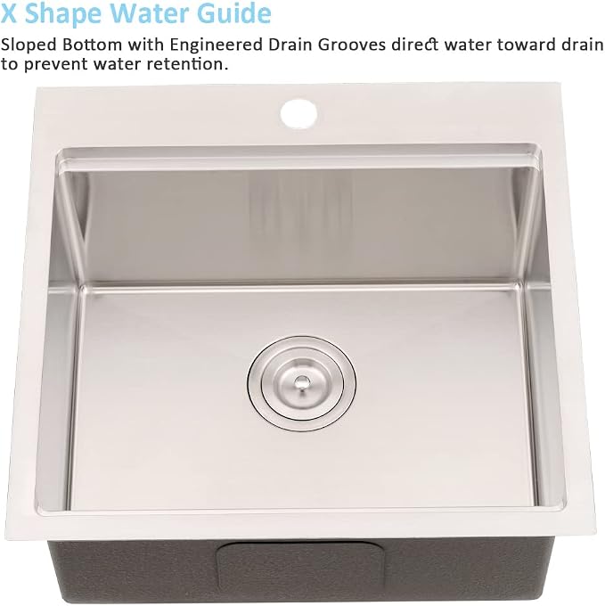 Bar Sink Drop In Workstation-Bokaiya 21x20 Small Drop In Kitchen Sink Stainless - Image 5