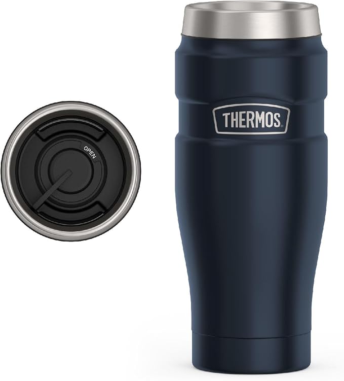 THERMOS Stainless King Vacuum-Insulated Travel Tumbler, 16 Ounce, Midnight Blue by Thermos