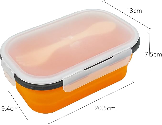 Silicone Lunch Container Bento Box, Collapsible Food Storage Containers - Image 2