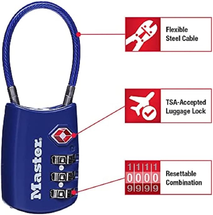 Master Lock Padlock, Set Your Own Combination TSA Locks - Image 2