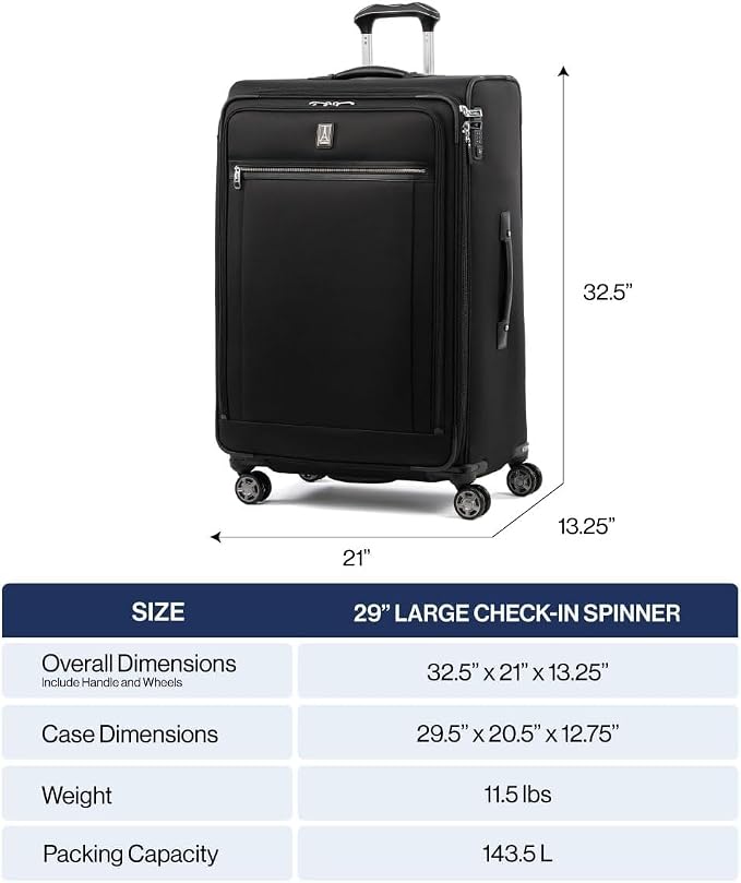 Travelpro Platinum Elite Softside Expandable Checked Luggage, 8 Wheel Spinner - Image 6