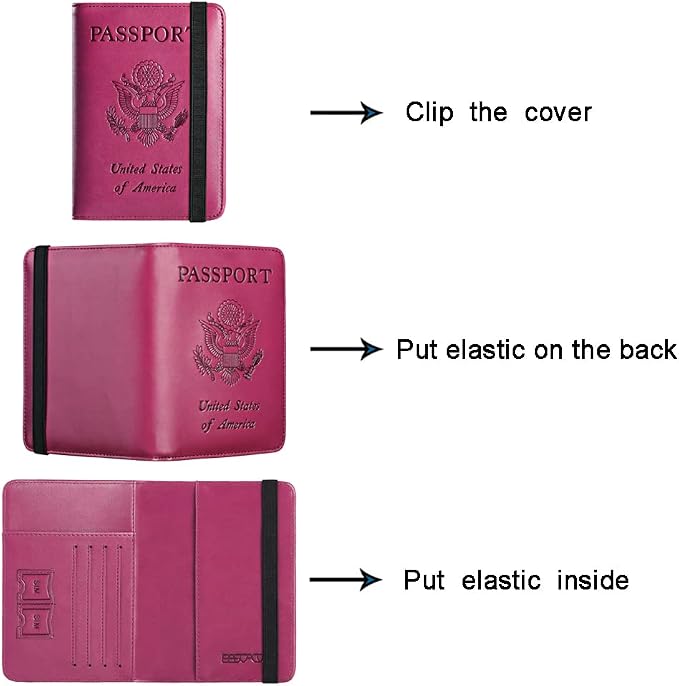 Passport Holder Cover Wallet Travel Essentials RFID Blocking Leather Card Case - Image 4