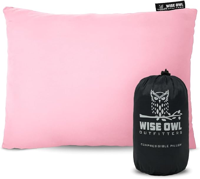 Wise Owl Outfitters Camping Pillow – Memory Foam Travel Pillow by WiseOwlOutfitters
