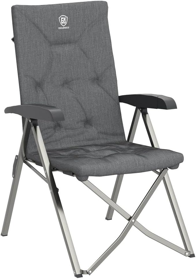 EVER ADVANCED Folding Camping Recliner Chair Fully Padded - Image 5