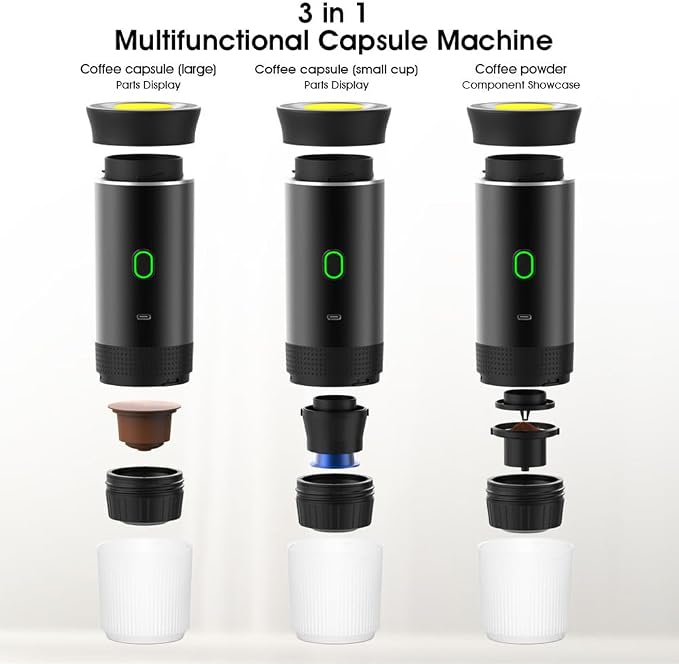 3-in-1 Portable Coffee Maker – Electric Espresso Machine - Image 4