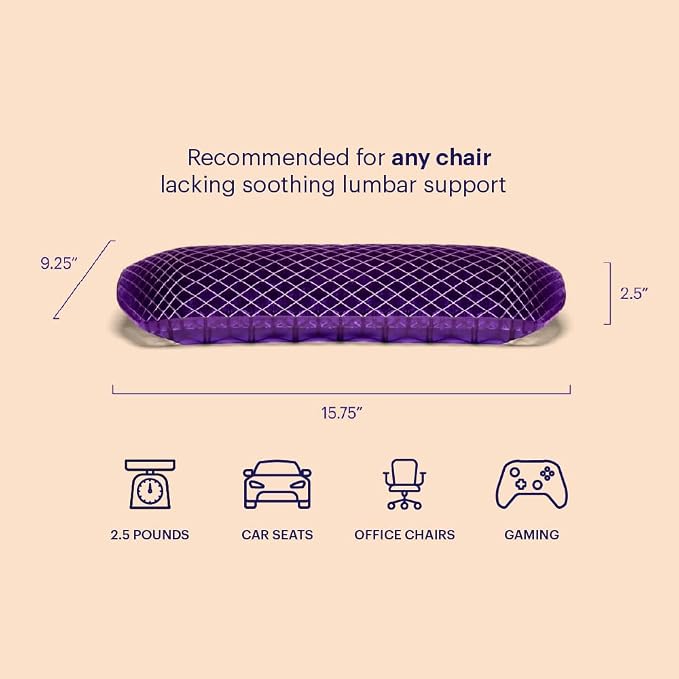 Purple Back Cushion | Pressure Reducing Grid Designed - Image 2