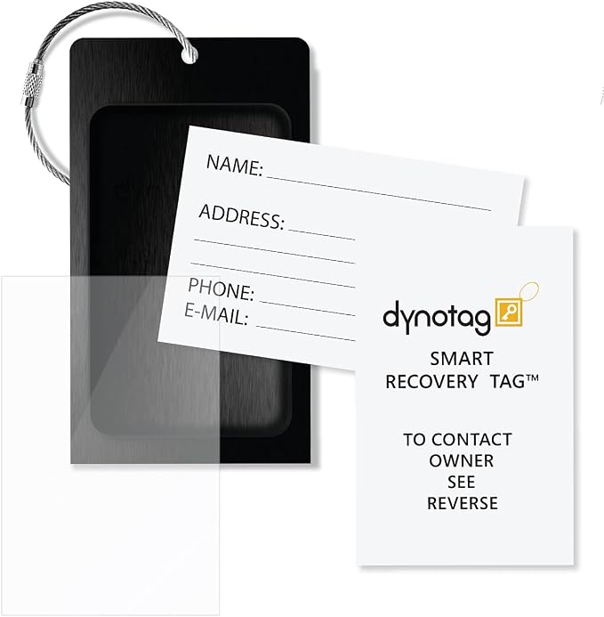 Dynotag® Web Enabled Smart Aluminum Convertible Luggage ID Tag + Braided Steel - Image 8