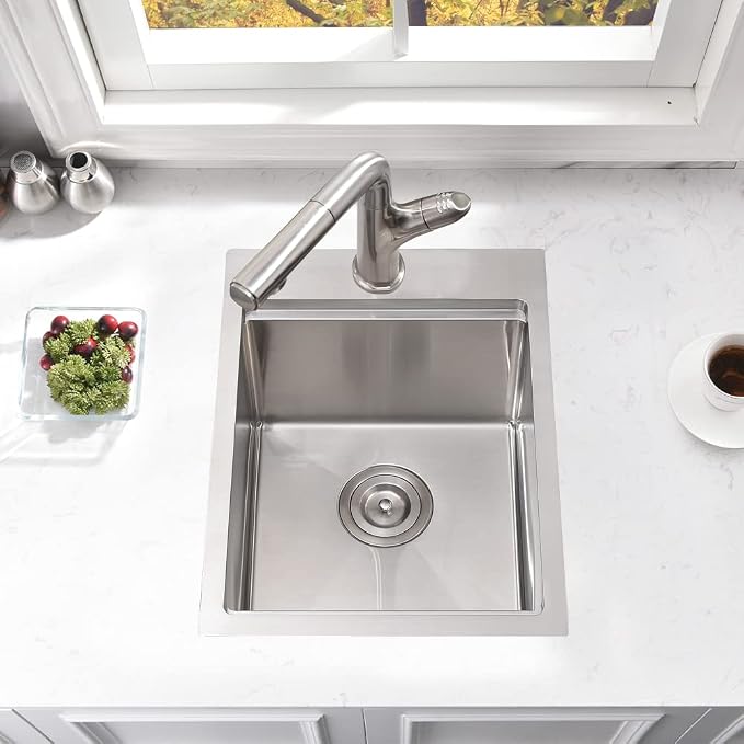 15 Inch Drop In Bar Sink Workstation-Bokaiya 15x20 Small Kitchen Outdoor Rv - Image 4