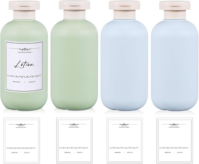 10 oz Plastic Travel Shampoo Bottles, Refillable Flip Cap Squeeze Bottles by UMETASS