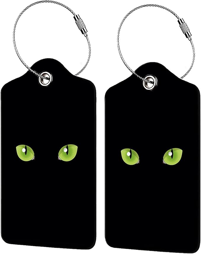 Black Cat Eyes 2 Pack Luggage Tag by Unknown