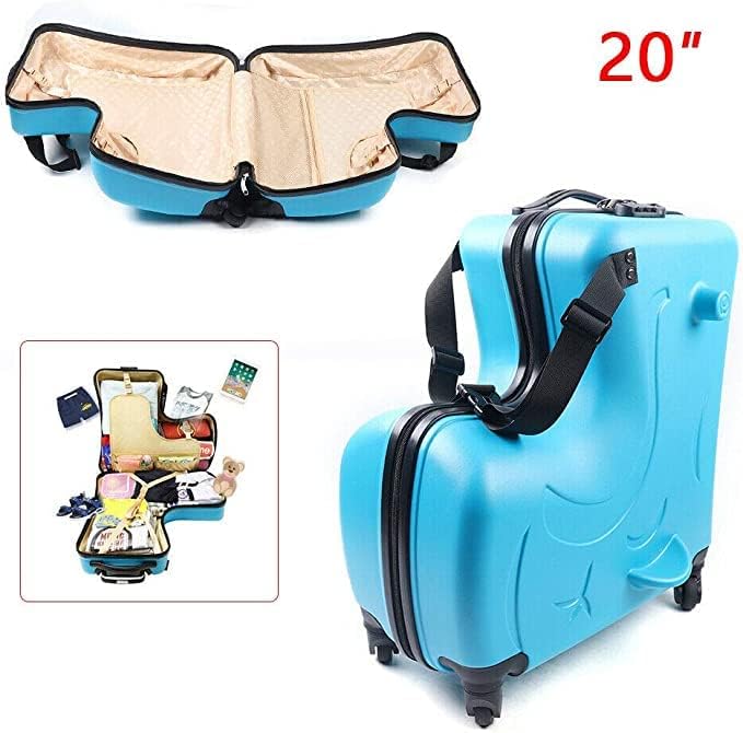 CNCEST 20"/24" Kid's Ride-on Travel Suitcase, Travel Rolling Luggage - Image 3