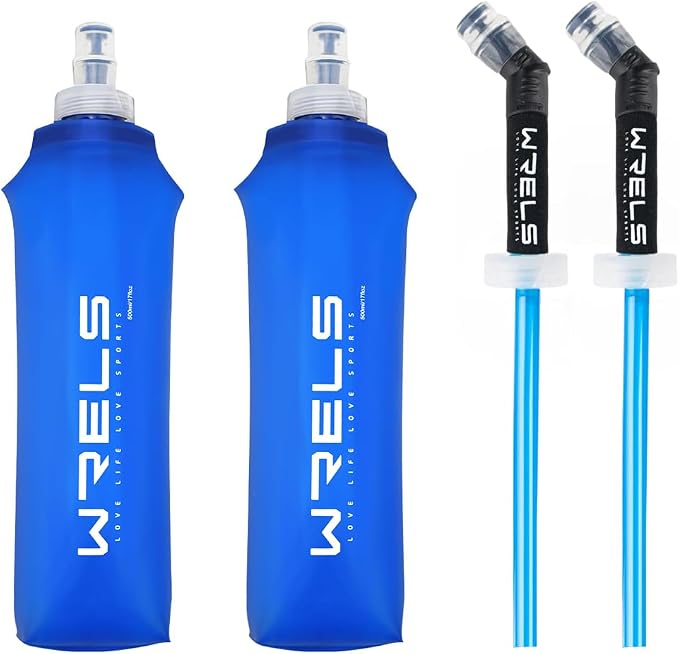 Folding Soft Flask Portable Collapsible Running Lightweight Water Bottle by WRELS