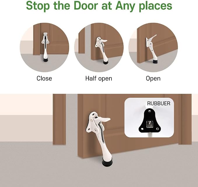 One Touch Kickdown Door Stopper, Door Holder, Heavy Duty Door Stops, Bottom of - Image 7