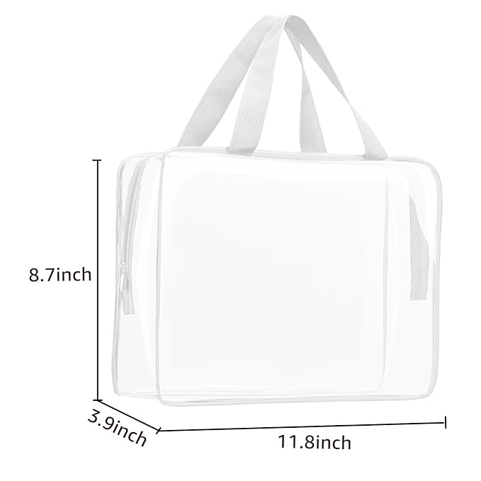 2Pcs Crystal Clear PVC Travel Toiletry Bag Kit - Image 4