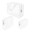 3Pcs Crystal Clear PVC Travel Toiletry Bag Kit by ROYBENS