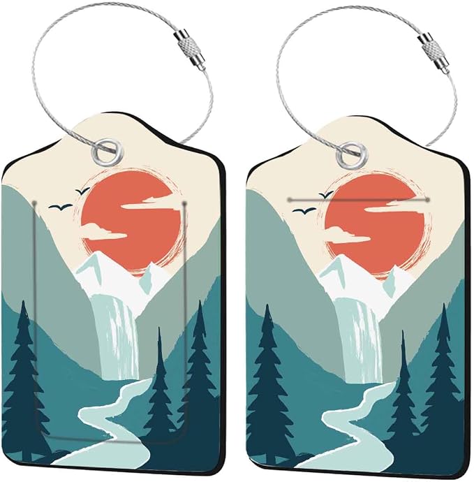 2 Pcs Mountain Sun Luggage Tags by Unknown