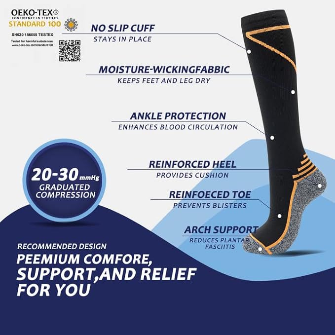 fenglaoda 8 Pairs Compression Socks - Image 3