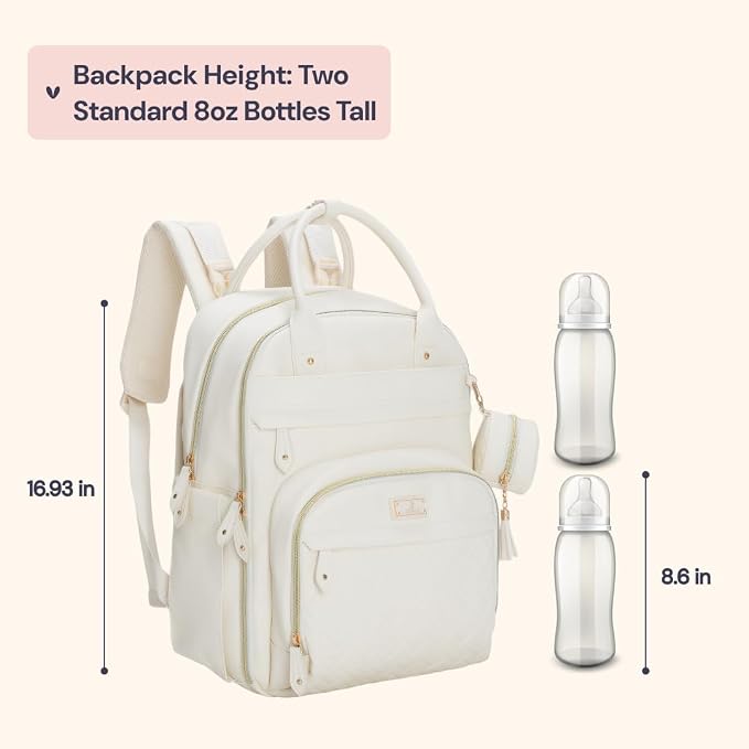 BabbleRoo Leather Diaper Bag Backpack - Image 2
