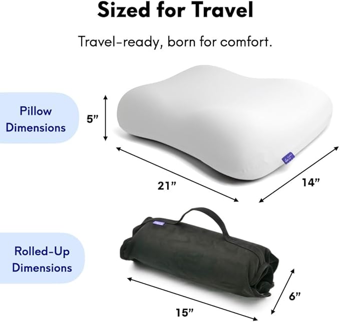 Cushion Lab Travel Deep Sleep Pillow – Compact Memory Foam Neck Pillow - Image 6