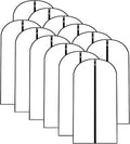 Garment Bags for Hanging Clothes 12 PCS Transparent Waterproof Dustproof by HomeClean