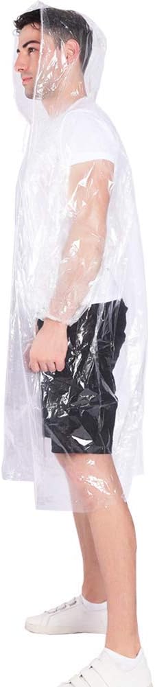 Rain Ponchos, with Drawstring Hood （10 Pack） Emergency Disposable Rain Ponchos - Image 5