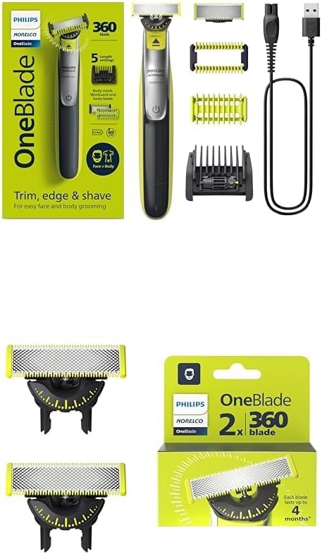 Bundle of Philips Norelco OneBlade 360 Face & Body Hybrid Electric Trimmer and by PhilipsNorelco