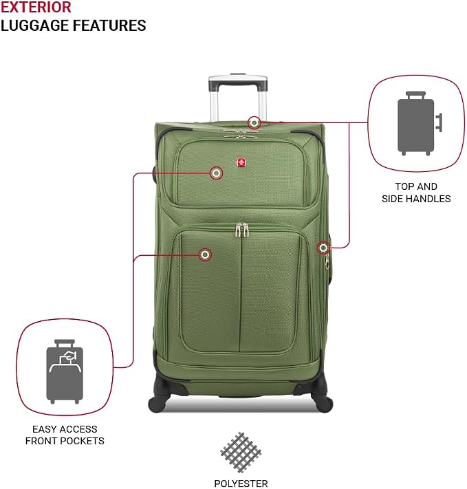 SwissGear Sion Softside Expandable Luggage, Checked-Large 29-Inch - Image 3