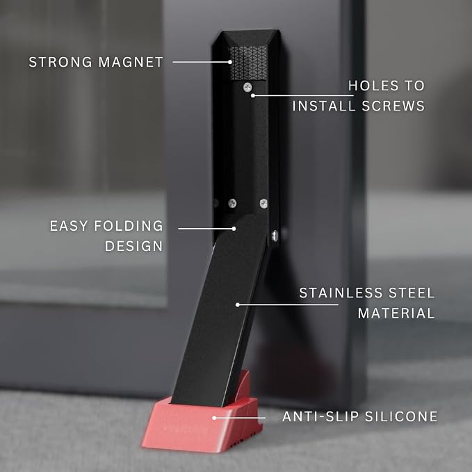 2 Pack Door Stop, No Drill Door Stoppers - Image 2
