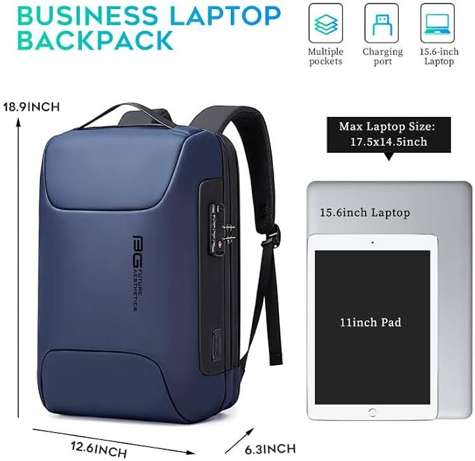 BANGE Anti Theft Business Backpack Fits 15.6 Inch Laptop, Lock Backpack - Image 4