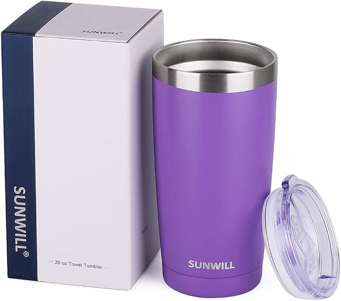 SUNWILL Travel Coffee Tumbler 20 oz, Insulated Mug - Image 4