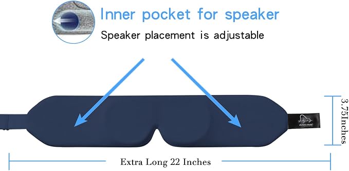 ALASKA BEAR Sleep Headphone Eye Mask w/Thin Speakers, Comfortable Flat Earphones - Image 5