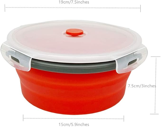 CARTINTS 1200ml Large Collapsible Food Containers Silicone Lunch Containers - Image 4