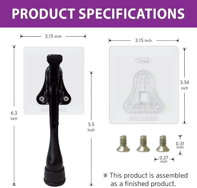 Door Stopper with Adhesive Bracket Stickers, No Drilling or Tools Needed - Image 7