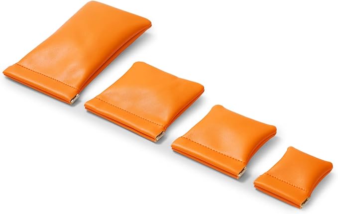 2 Pack PU Leather Slim Engagement Wedding Ring Pouch Leather Jewelry Pouch - Image 7