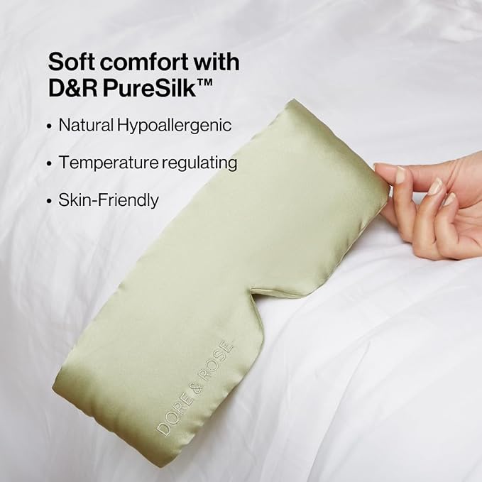 Dore & Rose Deep Sleep Mask Light Blocking, 23 Momme Mulberry Silk Eye Mask - Image 3