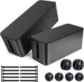 Cable Management Box, 2 Pack Large & Medium Cable Organizer Box by Tuwechen